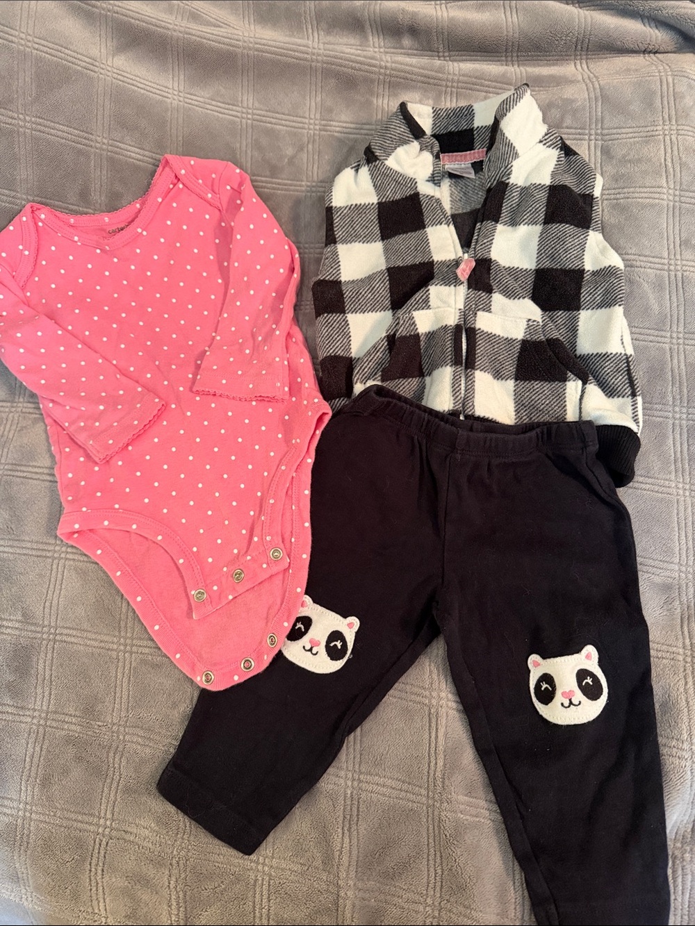Pink Polka Dot Long-Sleeve One-Piece Bodysuit for Kids